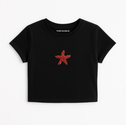 STARFISH BEADED FITTED TEE