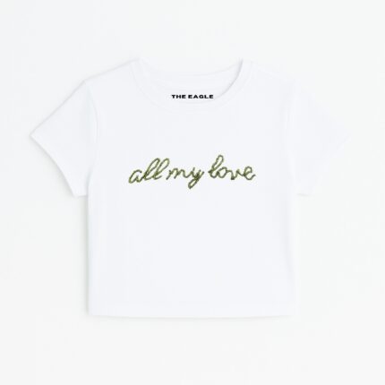 LOVE BEADED FITTED TEE