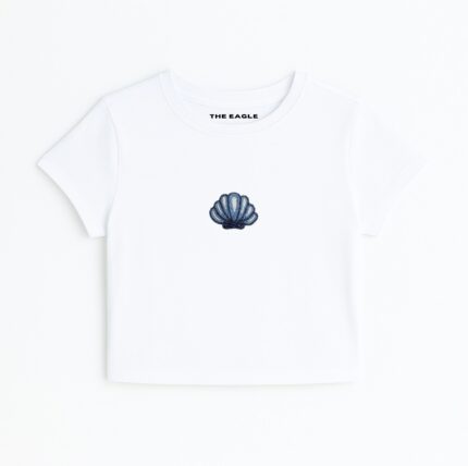 SHELL BEADED FITTED TEE