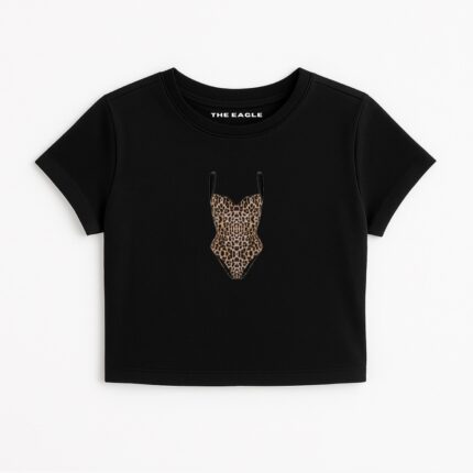 LEOPARD CORSET FITTED TEE
