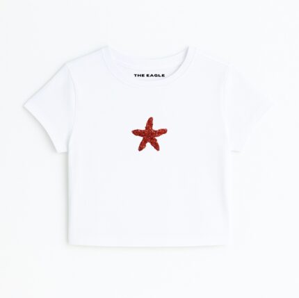 STARFISH BEADED FITTED TEE