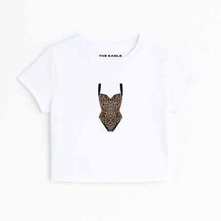 LEOPARD CORSET FITTED TEE